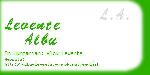 levente albu business card